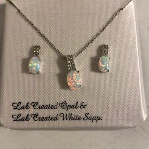 Earrings & Necklace opal set